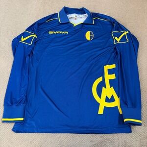 Vintage 2000s Givova Modena FC Long Sleeve Soccer Jersey Blue Yellow XL